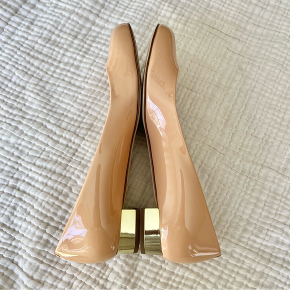 J. Crew | Janey Nude Patent Leather Gold Heeled Ballet Flats - Picture 5 of 9